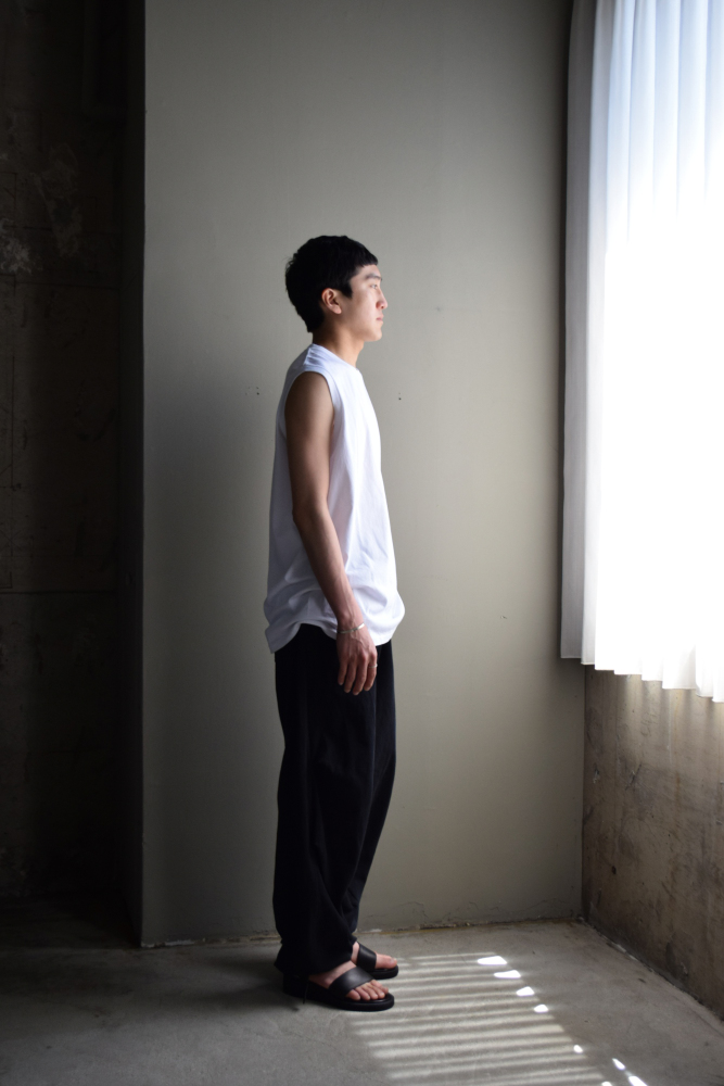 COMOLI 23SS コットンジャージノースリーブNAVY 3 COMOLI 23SS