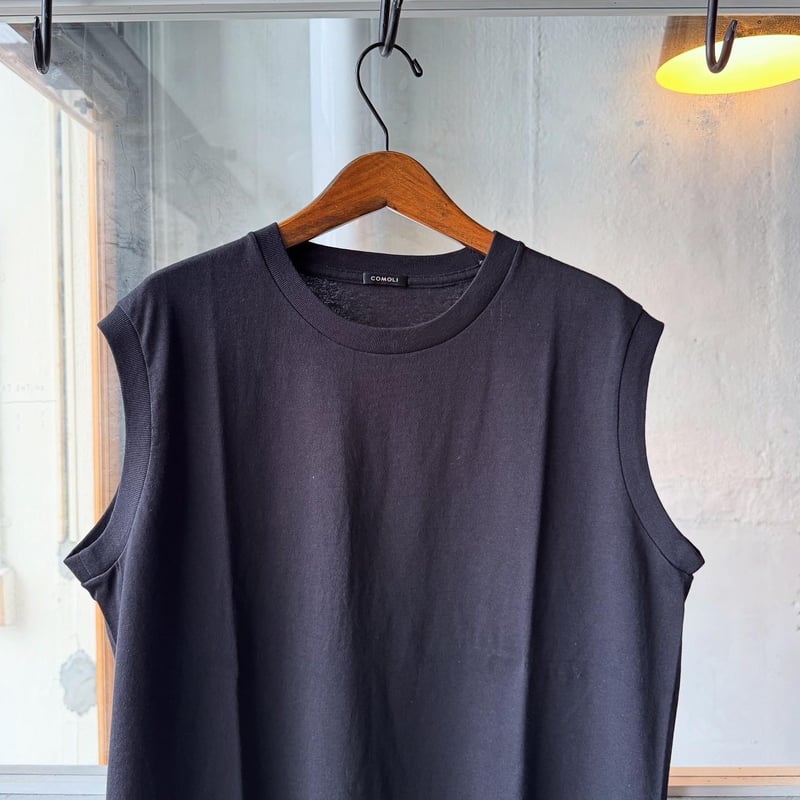 COMOLI 23SS コットンジャージノースリーブNAVY 3 COMOLI 23SS